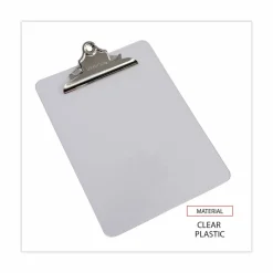 Universal Plastic Clipboard with High Capacity Clip, 1.25