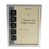 Universal Plastic Document Frame, for 8.5 x 11, Easel Back, Metallic Silver