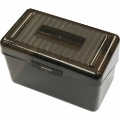 Universal Plastic Index Card Boxes, Holds 300 3 x 5 Cards, 5.63 x 3.25 x 3.54, Translucent Black