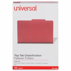 Universal Pressboard Classification Folders, 2/5-Cut Tab: Right of Center, Expands 2