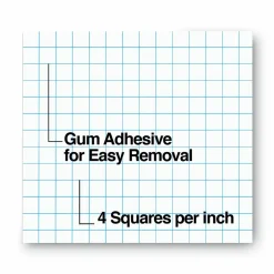 Universal Quadrille-Rule Glue Top Pads, Quadrille Rule (4 sq/in), (50) White 8.5 x 11 Sheets, Dozen