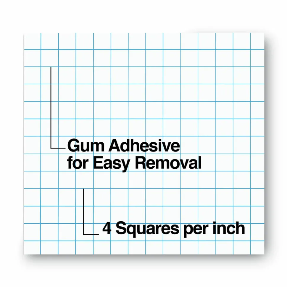 Universal Quadrille-Rule Glue Top Pads, Quadrille Rule (4 sq/in), (50) White 8.5 x 11 Sheets, Dozen