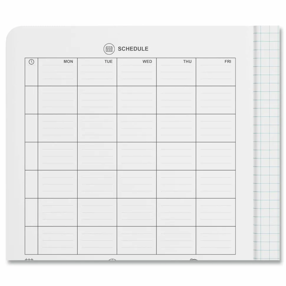 Universal Quad Rule Composition Book, Quadrille Rule (4 sq/in), Black Marble Cover, (100) 9.75 x 7.5 Sheets, 6/Pack