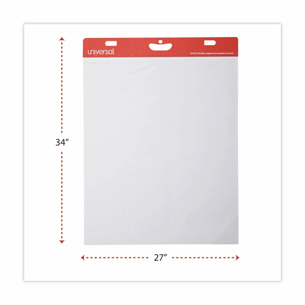 Universal Renewable Resource Sugarcane Based Easel Pads, Unruled, (50) White 27 x 34 Sheets, 2/Carton