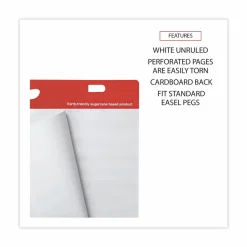 Universal Renewable Resource Sugarcane Based Easel Pads, Unruled, (50) White 27 x 34 Sheets, 2/Carton
