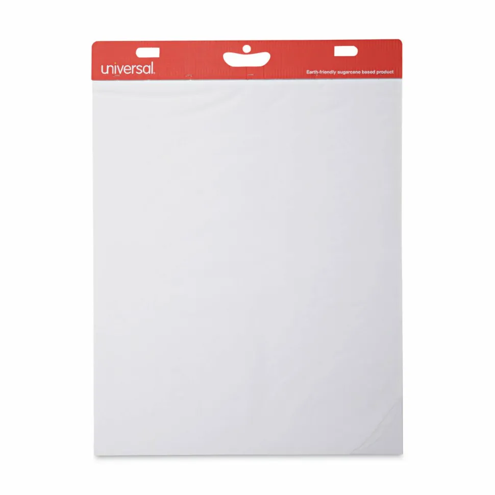 Universal Renewable Resource Sugarcane Based Easel Pads, Unruled, (50) White 27 x 34 Sheets, 2/Carton