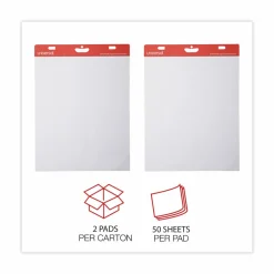 Universal Renewable Resource Sugarcane Based Easel Pads, Unruled, (50) White 27 x 34 Sheets, 2/Carton