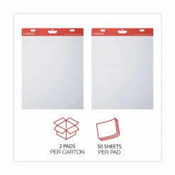 Universal Renewable Resource Sugarcane Based Easel Pads, Presentation Format (1" Rule), (50) White 27 x 34 Sheets, 2/Carton