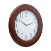 Universal Round Wood Wall Clock, 12.75" Overall Diameter, Cherry Case, 1 AA (sold separately)