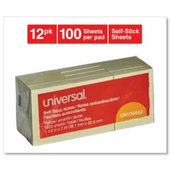 Universal Self-Stick Note Pads, 1.5