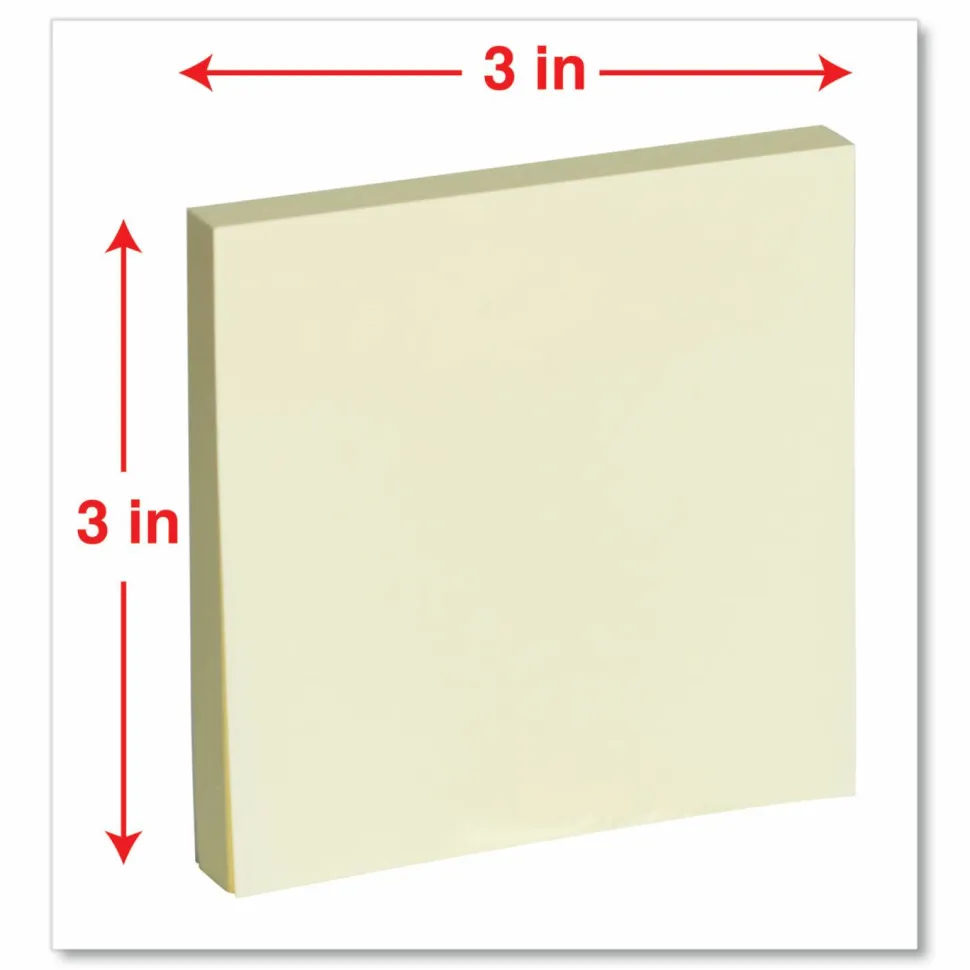 Universal Self-Stick Note Pad Value Pack, 3" x 3", Yellow, 100 Sheets/Pad, 18 Pads/Pack