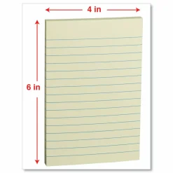 Universal Self-Stick Note Pads, Note Ruled, 4