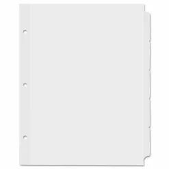 Universal Self-Tab Index Dividers, 5-Tab, 11 x 8.5, White, 36 Sets