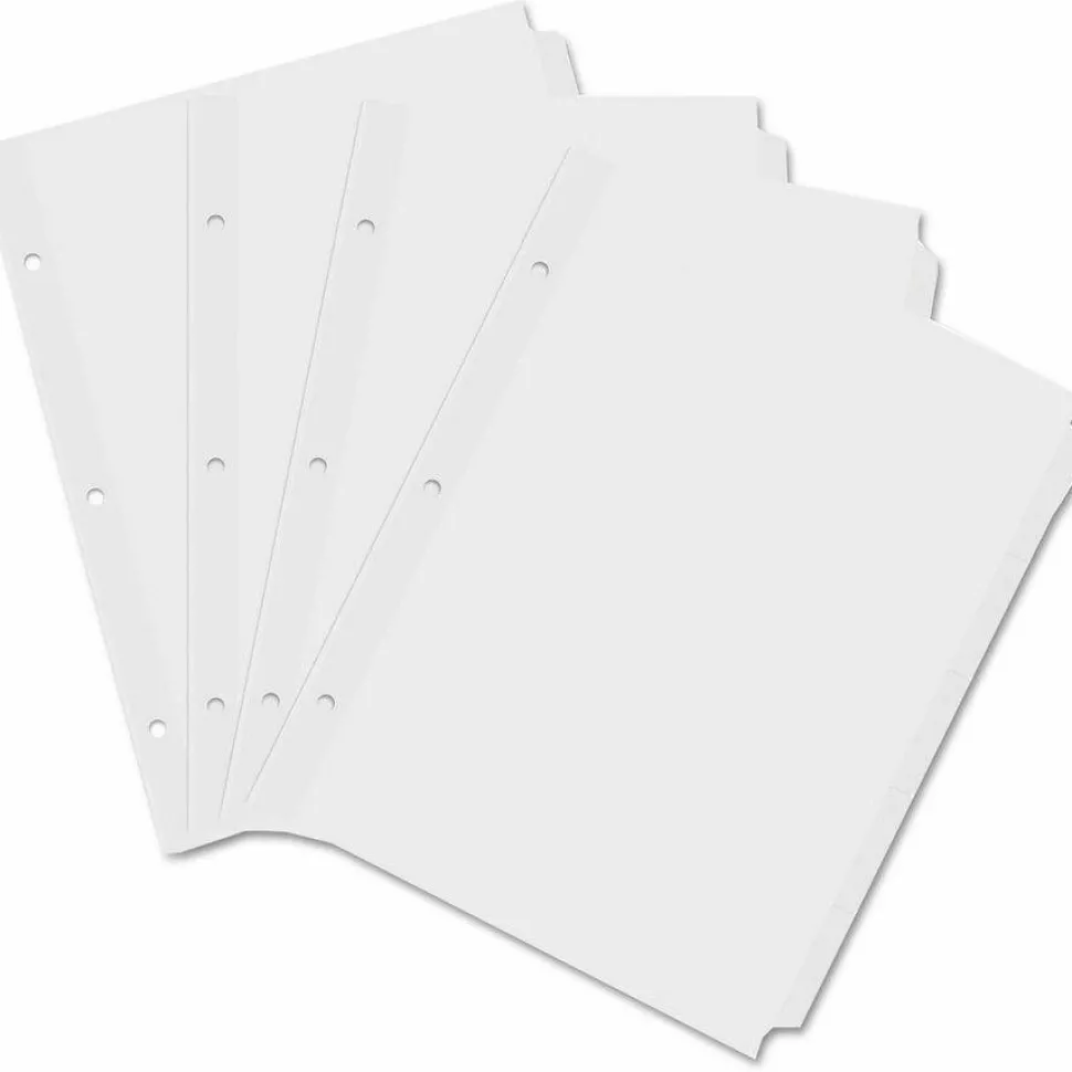 Universal Self-Tab Index Dividers, 5-Tab, 11 x 8.5, White, 36 Sets