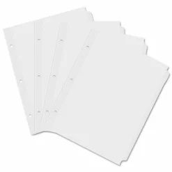 Universal Self-Tab Index Dividers, 5-Tab, 11 x 8.5, White, 36 Sets