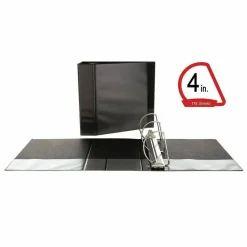 Universal Slant D-Ring View Binder, 3 Rings, 4" Capacity, 11 x 8.5, Black