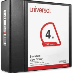 Universal Slant D-Ring View Binder, 3 Rings, 4