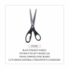 Universal Stainless Steel Office Scissors, 7" Long, 3" Cut Length, Straight Black Handle