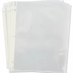 Universal Standard Sheet Protectors, Medium-Duty, Side: 3-Hole Punched, Top Load 8.5 x 11 Insert, Clear Front, 100/Box