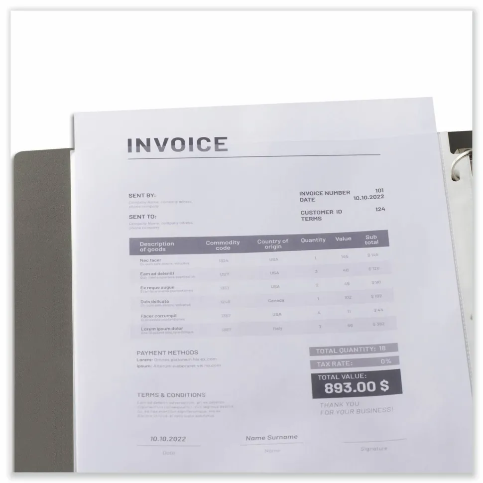 Universal Standard Sheet Protectors, Medium-Duty, Side: 3-Hole Punched, Top Load 8.5 x 11 Insert, Nonglare Clear Front, 50/Pack
