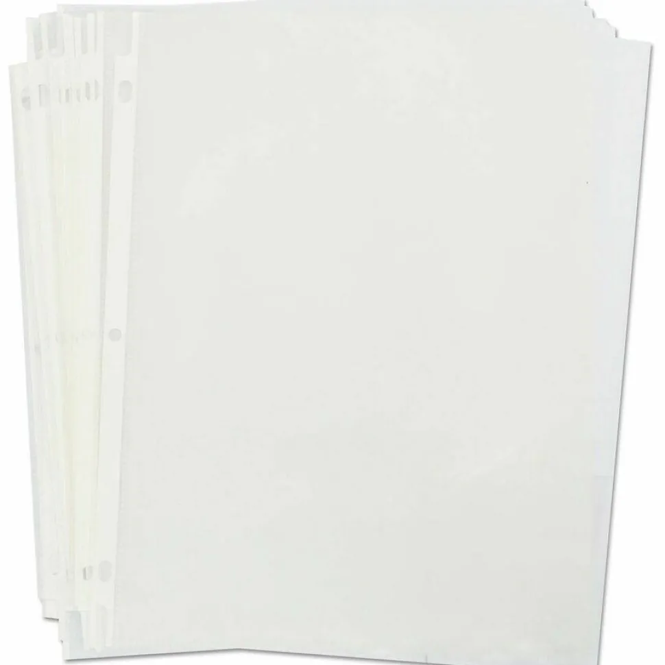 Universal Standard Sheet Protectors, Medium-Duty, Side: 3-Hole Punched, Top Load 8.5 x 11 Insert, Nonglare Clear Front, 50/Pack