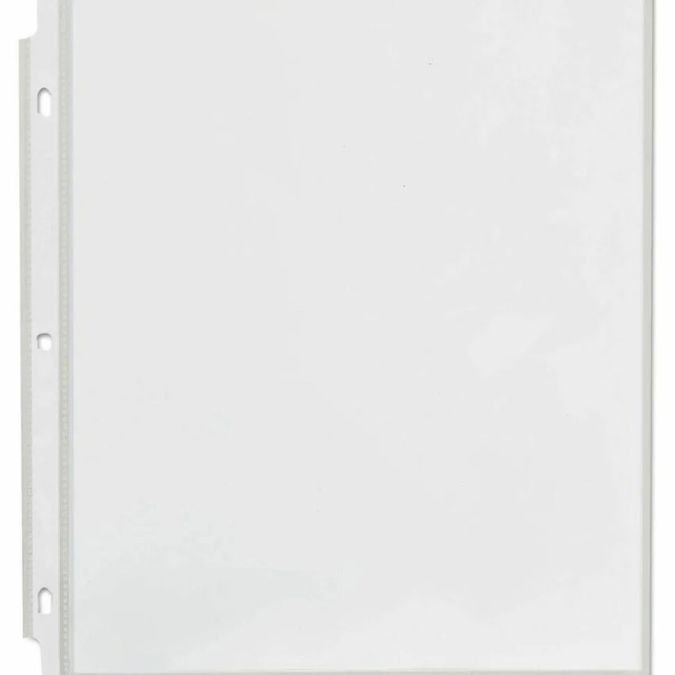 Universal Standard Sheet Protectors, Medium-Duty, Side: 3-Hole Punched, Top Load 8.5 x 11 Insert, Nonglare Clear Front, 50/Pack