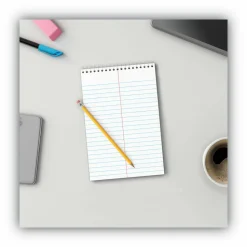 Universal Steno Pads, Gregg Rule, Red Cover, 80 White 6 x 9 Sheets