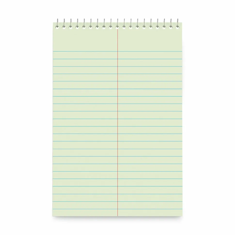 Universal Steno Pads, Red Cover, Gregg Rule, (80) Green-Tint 6 x 9 Sheets, 6/Pack