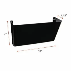 Universal Wall File Pockets, Plastic, Letter Size, 13" x 4.13" x 7", Black
