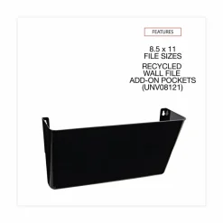 Universal Wall File Pockets, Plastic, Letter Size, 13