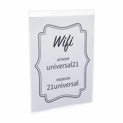 Universal Wall Mount Sign Holder, 8.5 x 11, Vertical, Clear, 2/Pack