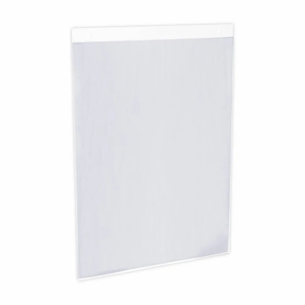 Universal Wall Mount Sign Holder, 8.5 x 11, Vertical, Clear, 2/Pack