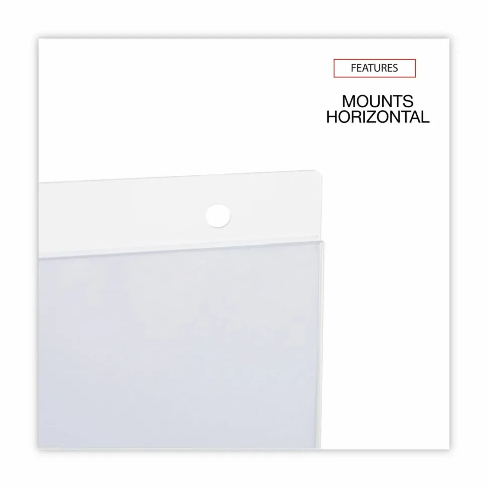 Universal Wall Mount Sign Holder, 11 x 8.5, Horizontal, Clear, 2/Pack