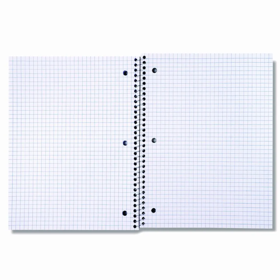 Universal Wirebound Notebook, 1-Subject, Quadrille Rule (4 sq/in), Assorted Cover Colors, (70) 10.5 x 8 Sheets, 4/Pack