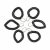 Universal Wrist Coil Plus Key Ring, Plastic, Black, 6/Pack