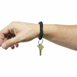 Universal Wrist Coil Plus Key Ring, Plastic, Assorted Colors, 6/Pack
