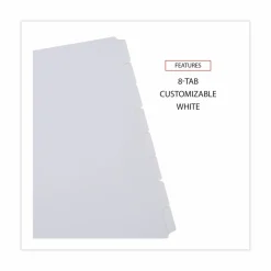 Universal Write-On/Erasable Indexes with Tab - Blank - 8 Tab(s)/Set - 8.5" x 11" - 1 Set - White Divider - White Tab
