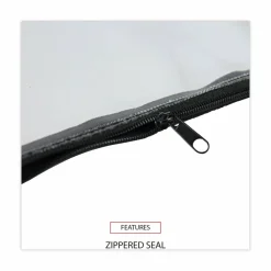 Universal Zippered Wallets/Cases, Polyethene, Toothed Zipper Closure, 11" x 6", Clear/Black, 2/Pack
