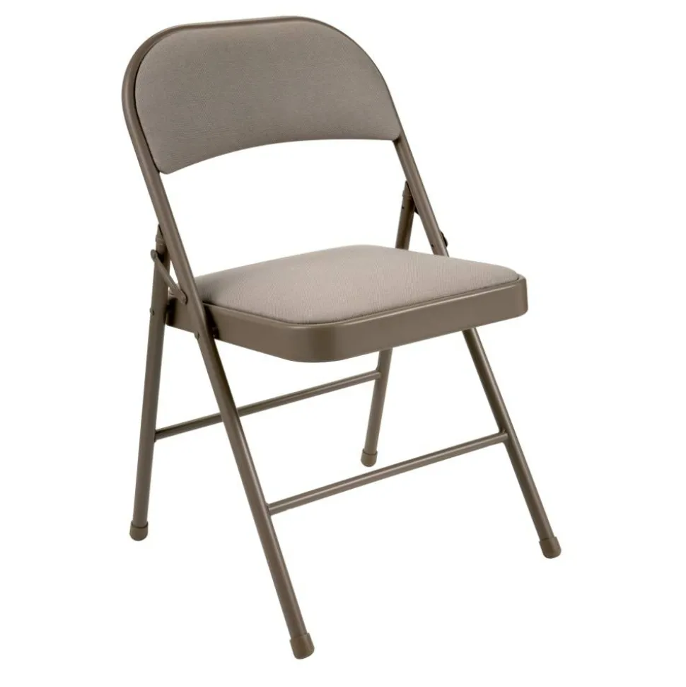 Upholstered Padded Folding Chair, Tan