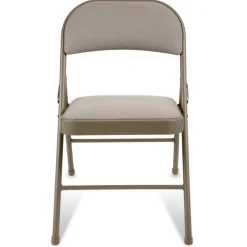 Upholstered Padded Folding Chair, Tan