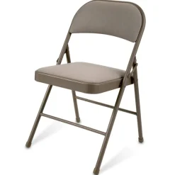 Upholstered Padded Folding Chair, Tan