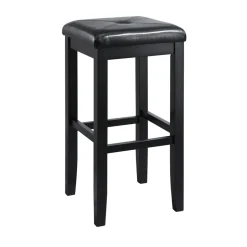Upholstered Square Seat 2Pc Bar Stool Set