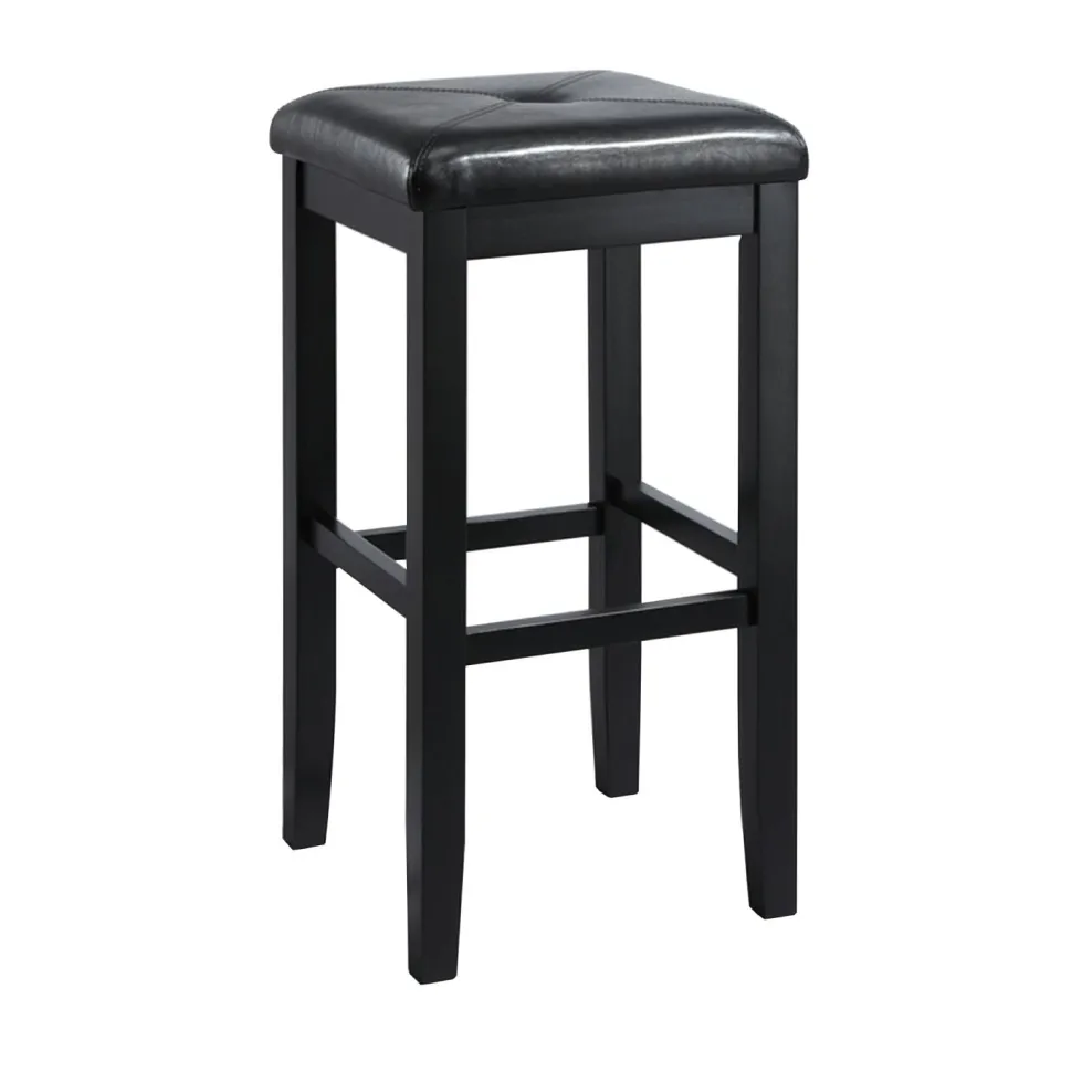 Upholstered Square Seat 2Pc Bar Stool Set
