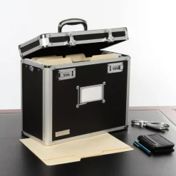 Vaultz Locking Storage File Tote, Letter Size, 12 1/4
