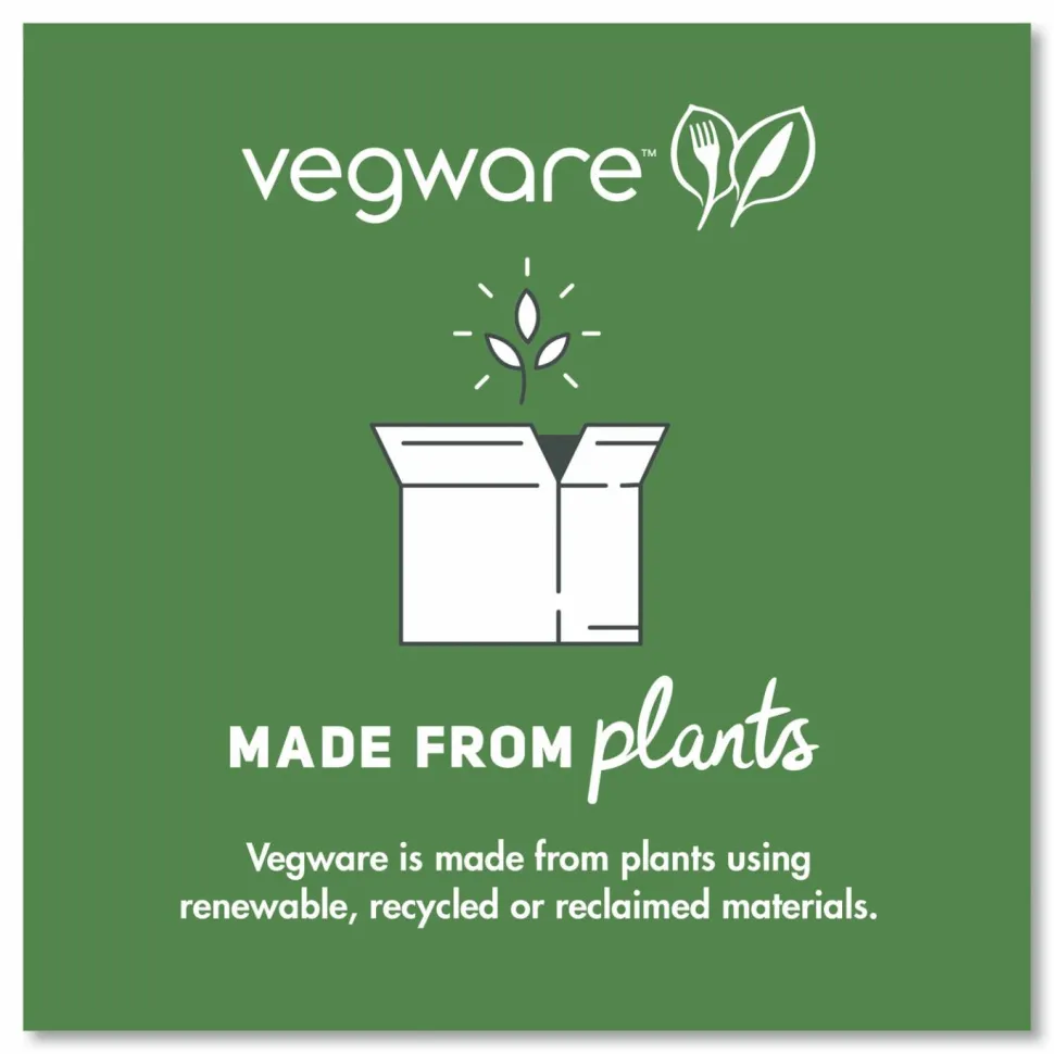 Vegware Soup Containers, , 6 oz, 3.5" Diameter x 1.7"h, Green/White, Paper, 1,000/Carton