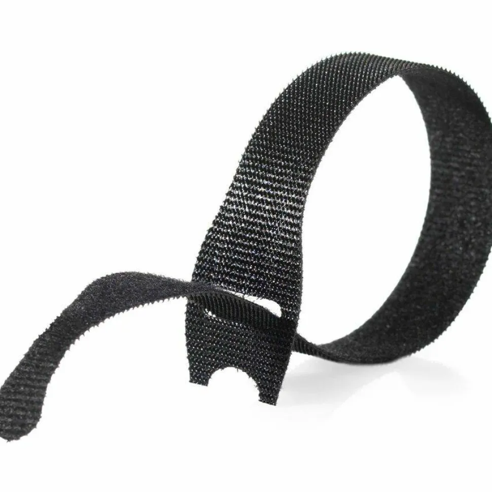 VELCRO Brand Reusable Ties, 8", Black/Gray, Pack Of 50