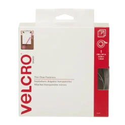 VELCRO Brand Velcro Self Stick Tape Roll With Dispenser Box, Clear, 3/4" x 180"