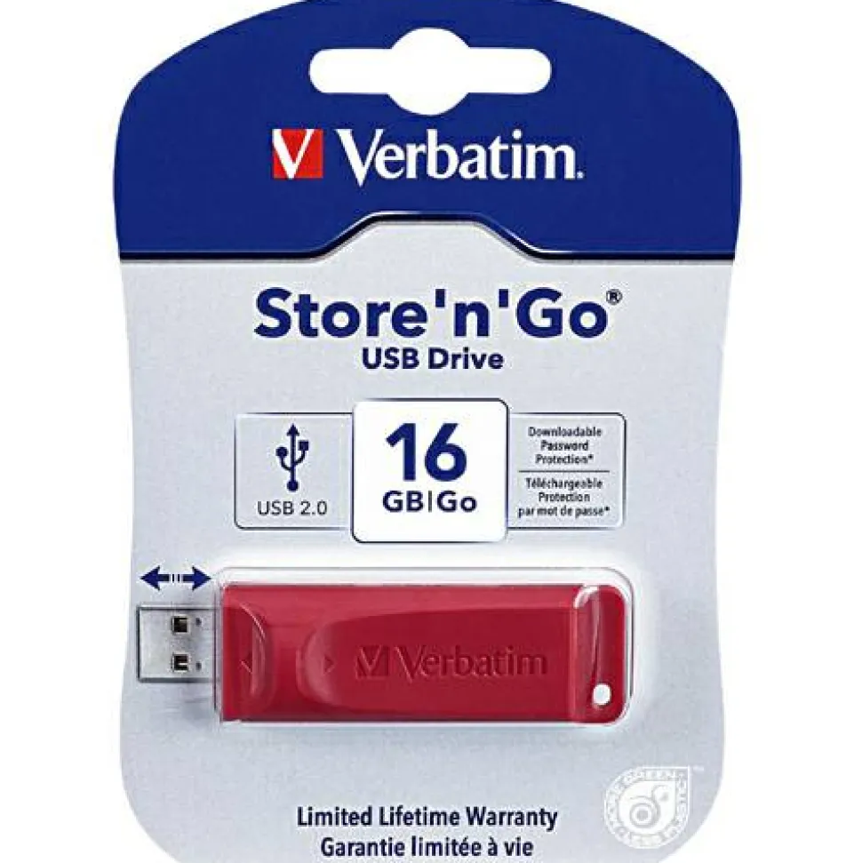 Verbatim 16GB Store 'n' Go USB Flash Drive - Red
