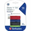 Verbatim Store 'n' Go USB 2.0 Flash Drive, 16GB, Assorted Colors, Pack Of 4