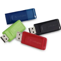 Verbatim Store 'n' Go USB 2.0 Flash Drive, 16GB, Assorted Colors, Pack Of 4